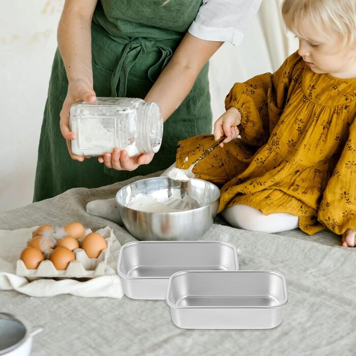 YARNOW 4-Pack Mini Loaf Pans Non-Stick Mini Loaf Baking Pans Cake Pans Rectangular Bread Loaf Baking Sheets for Cakes, Bread, Meatloaf, Quiche (Silver)