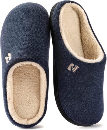 Чоловічі халати RockDove з підкладкою Sherpa та піною з пам'яті, 46/47 EU, темно-синій