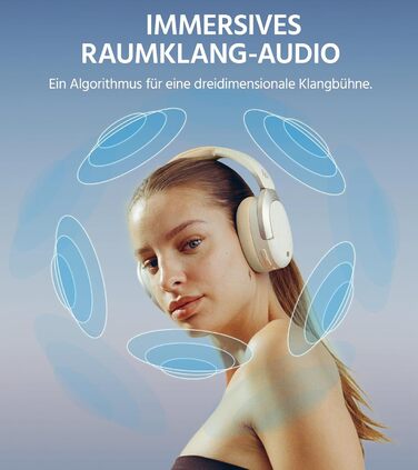 Edifier W830NB Бездротові навушники Over-Ear з ANC -45dB, 94год. акумулятор, LDAC Hi-Res звук, Spatial Audio, швидка зарядка, Bluetooth V5.4 (Слонова кістка)