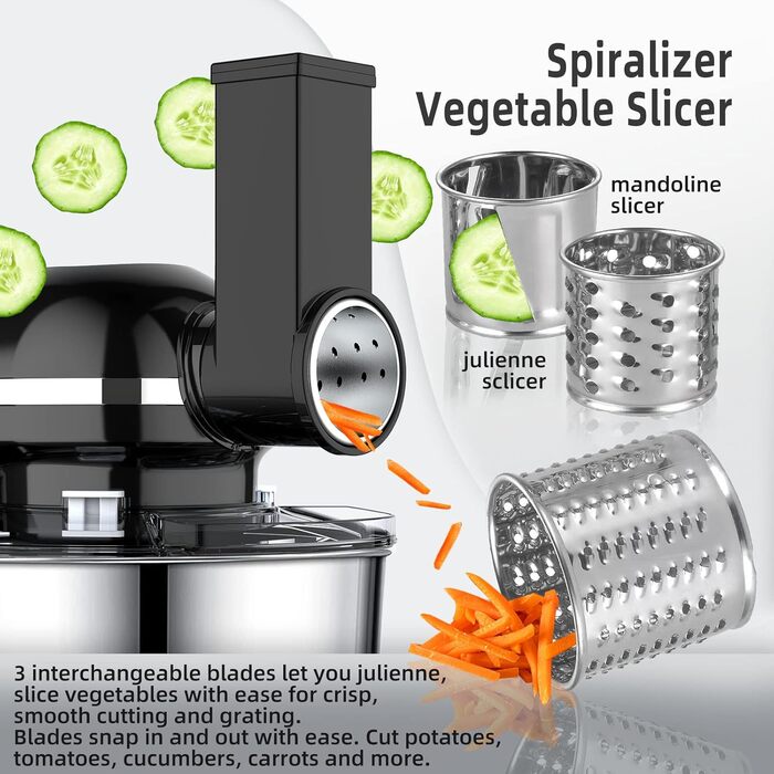 Homlee 3-in-1 Kitchen Machine with 1800W Power - Food Processor, Mixer, Meat Grinder & Juicer with 5.5L Stainless Steel Bowl
