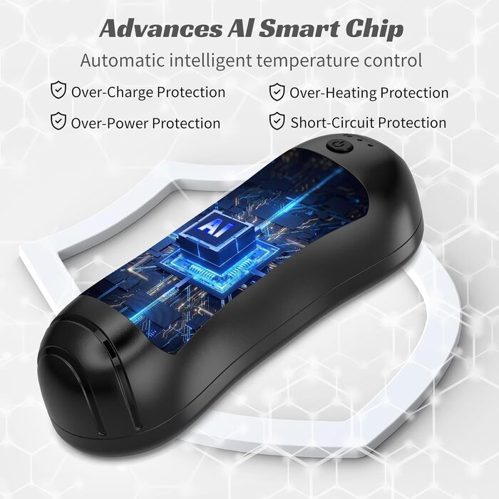 Електричний грілка для рук FANDLISS 6000 mAh USB, 2 шт. - для кемпінгу, на вулицю, на подарунок