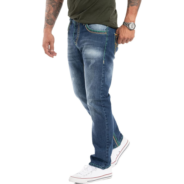 Чоловічі джинси Rock Creek RC-2056 темно-сині, вінтаж, товсті шви (29W/32L)