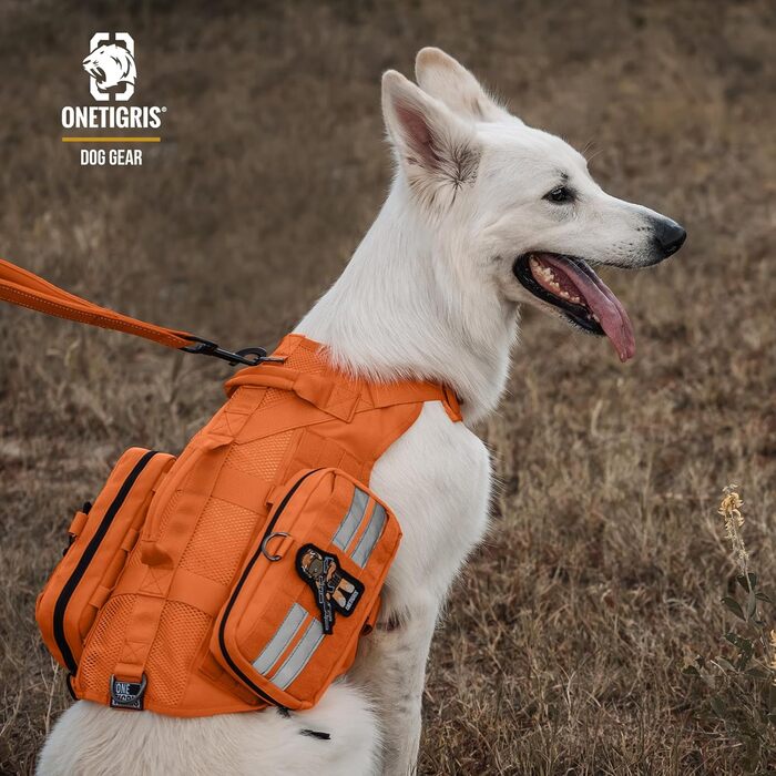 Футляр для корму OneTigris для собак (23,5x13x5 см), 2 шт., MOLLE система, тактичне спорядження, тренування, оранжевий