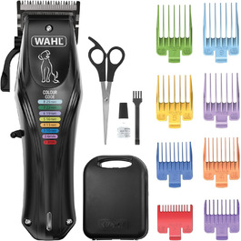 Машинка для стрижки собак WAHL Color Pro: бездротова, акумуляторна, з кодованими гребінцями, тиха, чорна