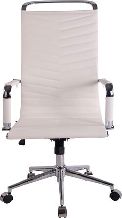 Офісне крісло Batley від CLP: регульована висота, хромоване шасі, штучна шкіра, білий колір