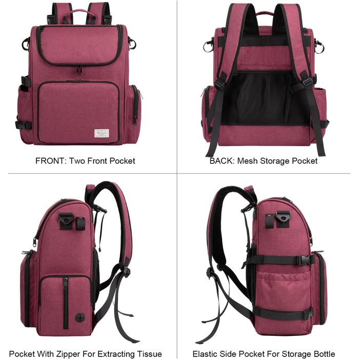 Модерна переноска для собак та котів Modoker, відповідна стандартам авіаперевезень, з органайзером, зручним плечовим ременем, контейнерами для корму та складаними мисками (Рожевий)