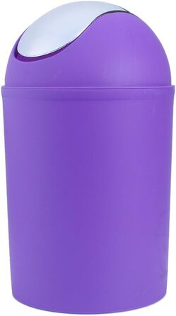 Bathroom and Toilet Set, 6-Piece Bathroom Accessory Set, with Cup, Toothbrush Holder, Soup Holder, Hand Sanitizer Bottle, Trash Can, Toilet Brush (Purple)
