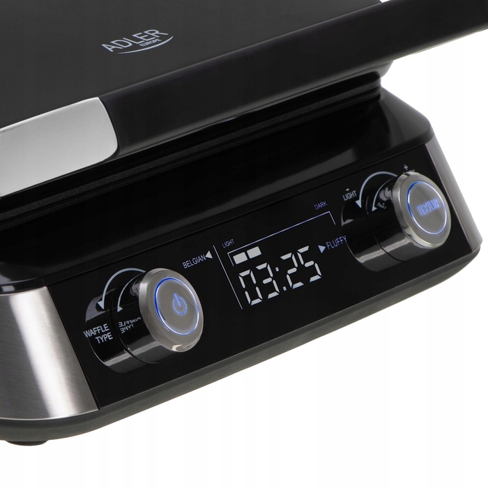 Вафельниця Adler AD 3084, 2400 Вт, LCD-дисплей, 5 програм, чорна