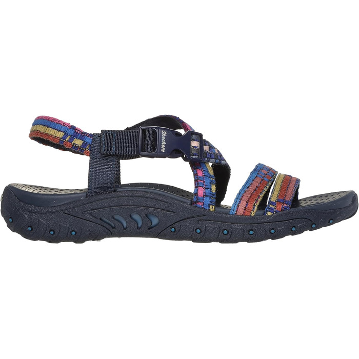 Сандалі жіночі Skechers Reggae Sew Me Boho плетені з ремінцями, блакитно-різнокольорові, розмір 37.5 EU