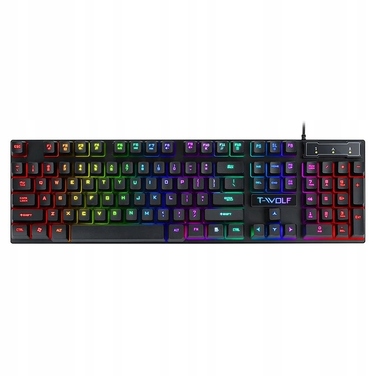 Мембранна підсвічена клавіатура T-WOLF TF20, USB, чорна