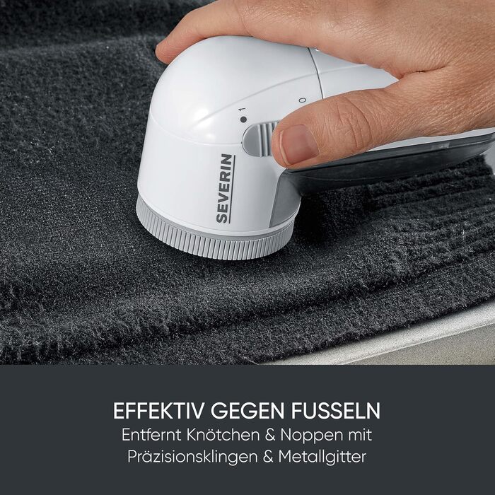 Електричний видалення ворсу SEVERIN CS 7976: портативний, для ворсистих поверхонь, білий-сірий