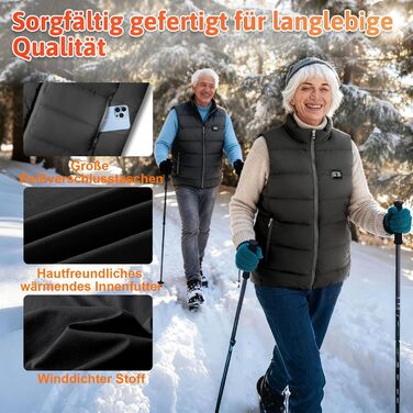 Обогріваючий жилет для чоловіків та жінок з 8 зонами обігріву та 3 рівнями нагріву, акумулятор 16000mAh, вітронепроникний, швидко гріє