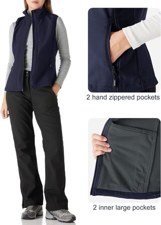 Жіноча вітровка Outdoor Ventureofthell з флісовим коміром, легка, вітронепроникна, з 4 кишенями для туризму, кемпінгу, гольфу (S, Глибокий синій)