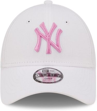 Дитяча кепка New Era New York Yankees MLB League Essential Pink 9Forty (6-12 років, білий/рожевий)