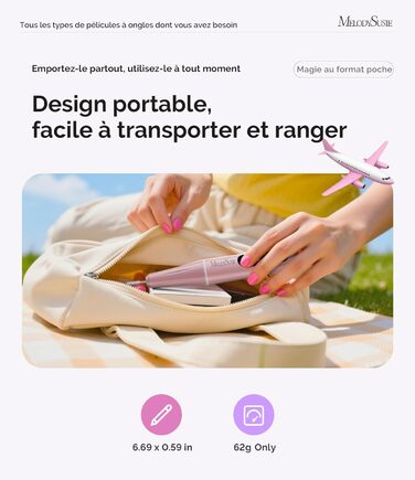 Електричний набір для манікюру MelodySusie PC90G: нагрівач для гелю та акрилу, 20000 об/хв, регулювання швидкості, рожевий