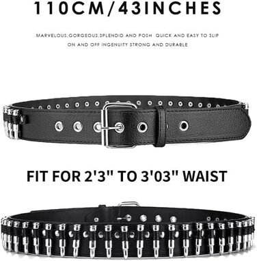 Пряжка з шипами, металевий панк-ремень з яскравими пірамідними шипами для жінок та чоловіків (Чорний, Білий)
