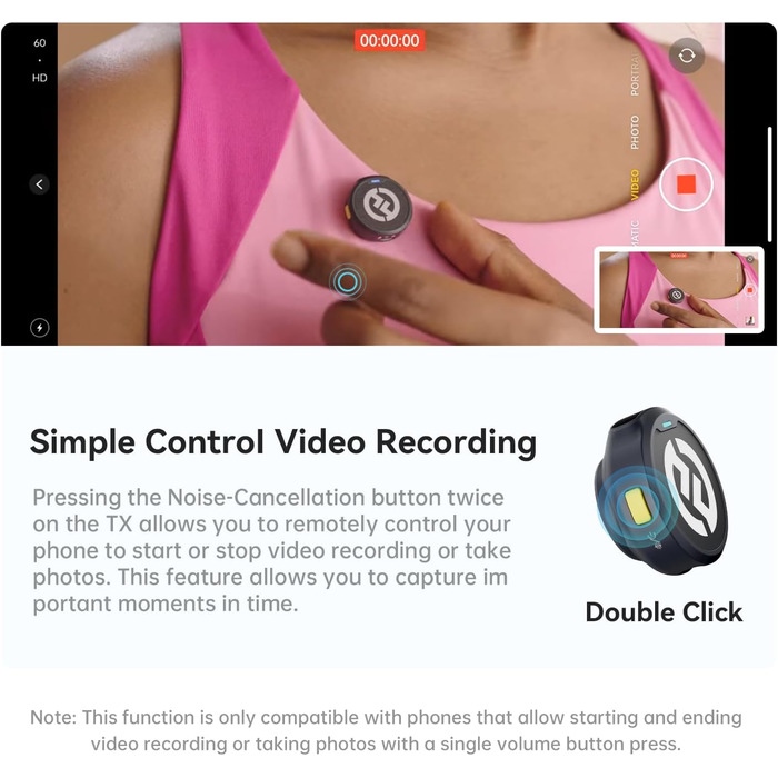 Hollyland Lark M2 Бездротовий петличний мікрофон для iPhone 17/16/15 та Android, 300м радіус дії, Hi-Fi звук, 30 год роботи від акумулятора (версія для камери)