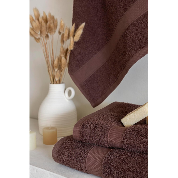 Набір великих банних рушників Todocama (2 шт.), 100% бавовна, 550 г/м², гігроскопічні та м'які, 100x150 см, колір шоколадний коричневий