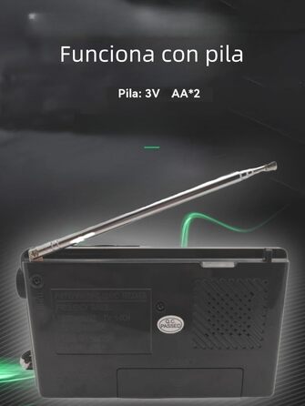 Портативне радіо Raypow 9-діапазонів FM/AM/SW1~SW7, транзисторне, з акумулятором 2 AA, компактне, потужний динамік, для дому та вулиці, чорне