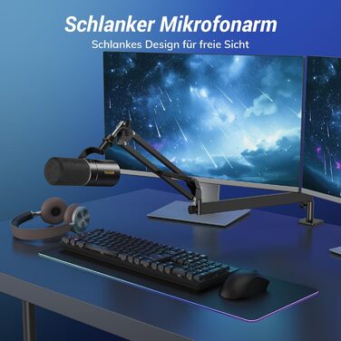 Мікрофон TONOR TD510+ для запису та стрімінгу: XLR/USB, динамічний, з кріпленням та кнопкою Mute, чорний