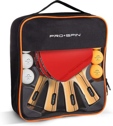 PRO SPIN Table Tennis Set - High-Performance Paddles & Balls | Premium Table Tennis Set for Indoor & Outdoor Play | 4 Player Set