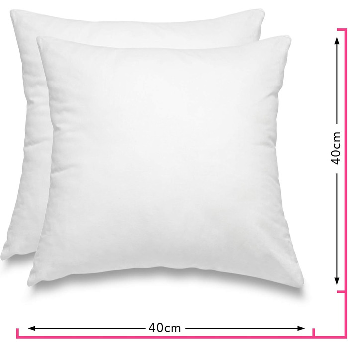 wometo 2er Set Feather Pillow 100% Feathers 40x40-300g oekoTex Pillow Insert Cotton Cover white/Inner Pillow/Pillow Filling/Small Head Pillows (2 pieces) 40 x 40 cm