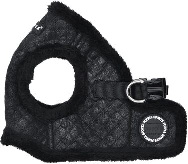 Шлейка для собак Puppia Douglas, Step-in, тепла, зимова, в горошок, для маленьких та середніх собак, розмір M (Чорний, Medium)