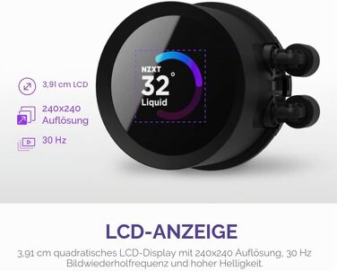 Рідинне охолодження процесора NZXT Kraken 280 RGB, 280мм, з LCD-дисплеєм, чорний
