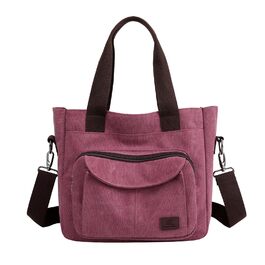 Сумка жіноча Canvas Hobo через плече, повсякденна крос-боді, пляжна сумка-тоут, багатофункціональна з відділеннями, вінтажна сумка для роботи, подорожей, університету (Ліловий)