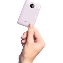 Powerbank VEEKTOMX 10000mAh з підтримкою PD3.0 та QC3.0: компактний зовнішній акумулятор для iPhone, iPad, Samsung Galaxy, Huawei, Xiaomi, OnePlus та інших пристроїв. Білий (лавандово-фіолетовий)