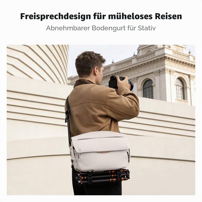 Фотосумка K&F Concept на 15 л, водовідштовхуюча сумка для фотоапарата та аксесуарів, біла