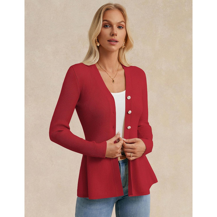 Жакет Grace Karin для жінок, без рукавів, червоний (L), стильний кардиган для повсякденного носіння