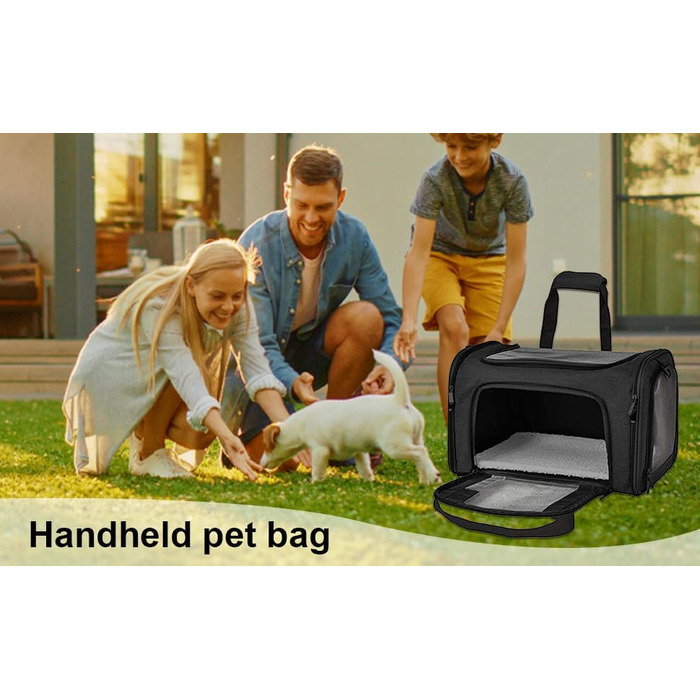 М'яка переноска для котів та собак, складана переноска для кота з дихаючою сіткою, оксфордська тканина з плечовим ременем для маленьких собак, котів та кроликів (Сірий)