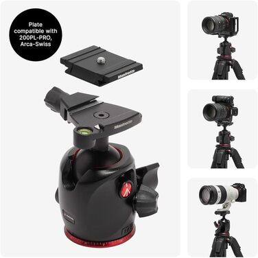 Штатив Manfrotto 055XPRO3 з триногим наголовником – професійний штатив з алюмінію, 3 секції, для DSLR та аксесуарів