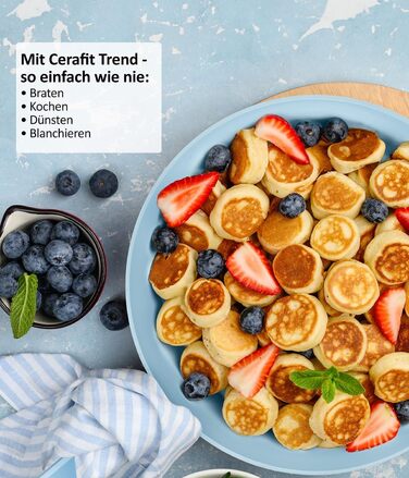 Набір сковорідок Genius Cerafit Trend Pastell Edition (3 шт.): 20 см, 24 см, 28 см. Покриття Cerafit, підходить для індукції, для смаження м'яса, овочів, панкейків та крепів.