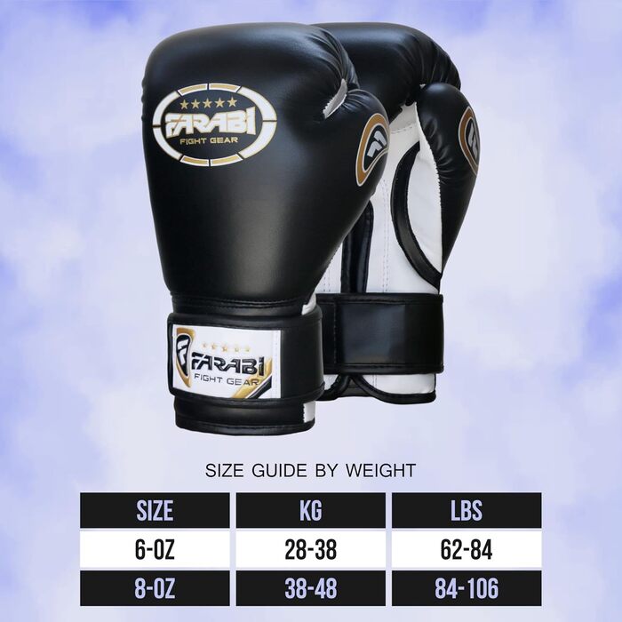 Дитячі боксерські рукавички Farabi Sports 6oz/8oz для боксу, MMA, муай-тай, кікбоксингу та спарингу