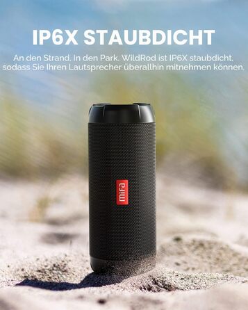 MIFA WildRod Bluetooth колонка 30W, IP67, RGB підсвітка, USB-C, чорна