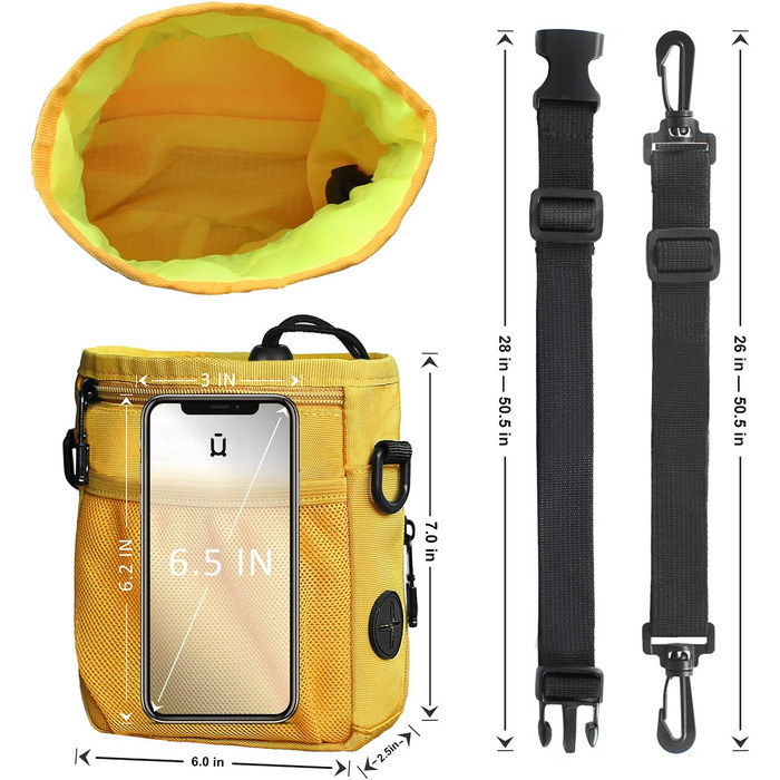 Сумка для корму для собак Waldseemüller, тренувальна сумка для домашніх тварин, підходить для собак маленьких та великих порід, з диспенсером для пакетів для екскрементів, карабіном, регульованим поясним ременем та плечовим ременем