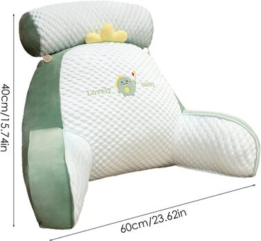 Подушка для спини з підлокітниками, 60x40 см - для читання, відпочинку та перегляду телевізора