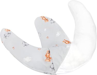 Подушка для вагітних Totsy Baby Stillkissen XXL - для годування та сну, 190 см, бавовна Oeko-Tex, бежевий колір з білими зірками