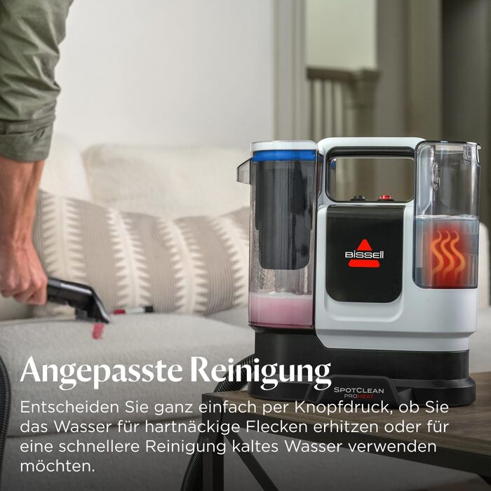 BISSELL SpotClean ProHeat Advanced: Професійний мийник килимів та м'яких меблів, 1125W, з кабелем, 3924N