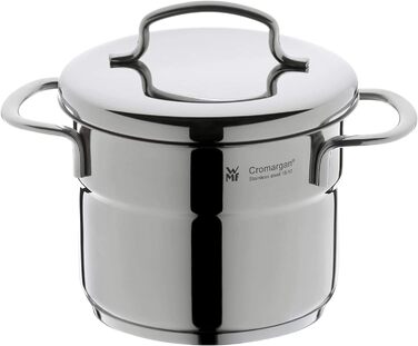 WMF Mini Pot Set Induction Small 5-Piece, Cookware Set with Metal Lids, Cromargan Stainless Steel, Stackable Pot Set, ideal for small portions