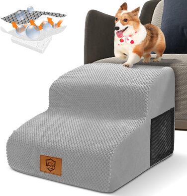 Сходинки для собак 2 шт., портативна сходинка для домашніх тварин з миючим покриттям, для маленьких собак, котів, з щільного поролону для ліжка та дивану