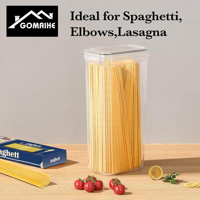 Контейнери для зберігання GoMaihe 12 шт. з кришкою: набір контейнерів для кухні, 800 мл з етикетками. Їдальні контейнери для крупи, цукру та спецій. Без BPA, придатні для миття в посудомийній машині. 0.8 л x 12 шт. (Чорний, 2.8 л x 6 шт.)