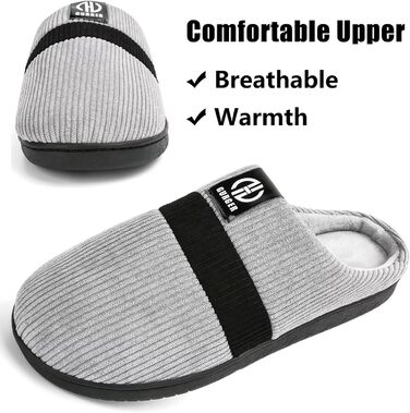Тапочки домашні чоловічі/жіночі зимові з плюшевою підкладкою, розмір 36-51 (46/47 EU, сірий колір C2)