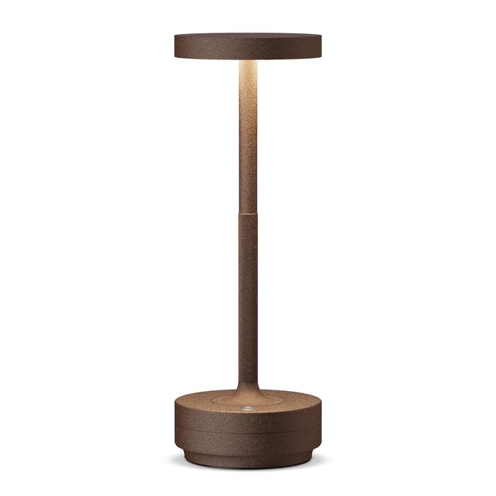 Настільна лампа бездротова LED для вулиці та дому IP54, акумулятор 5000mAh, димується, 3 кольори світла, зарядка від USB (Іржавий)