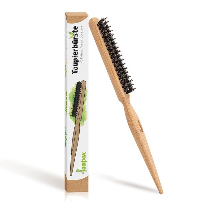 Бамбукова щітка для волосся Lampox з щетиною кабана, масажна щітка для голови, розпушувач для довгих волосся та кучерів, для жінок, чоловіків та дітей