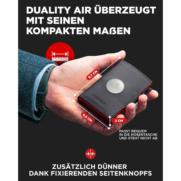 SF SCOFIELD Duality Airtag Wallet with Coin Pocket | Wallet for 8-10 Cards | Men's Wallet with RFID Protection | Slim Wallet | Smart Wallet | Card Holder with Air Tag Compartment | Wallet