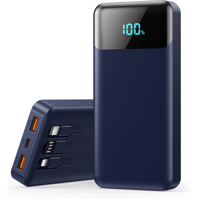 Power Bank 26800mAh з USB-C, PD 25W, QC4.0, LED дисплеєм, 5 виходами, для iPhone, Samsung та інших