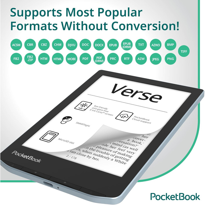 PocketBook Verse - електронна книга, колір блакитний